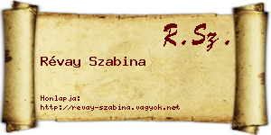 Révay Szabina névjegykártya